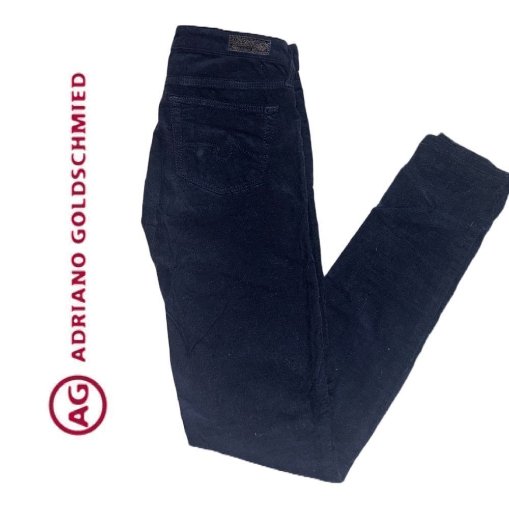 Ag Adriano Goldschmied Women’s Navy Blue Corduroy “The Legging Super Skinny” 24R